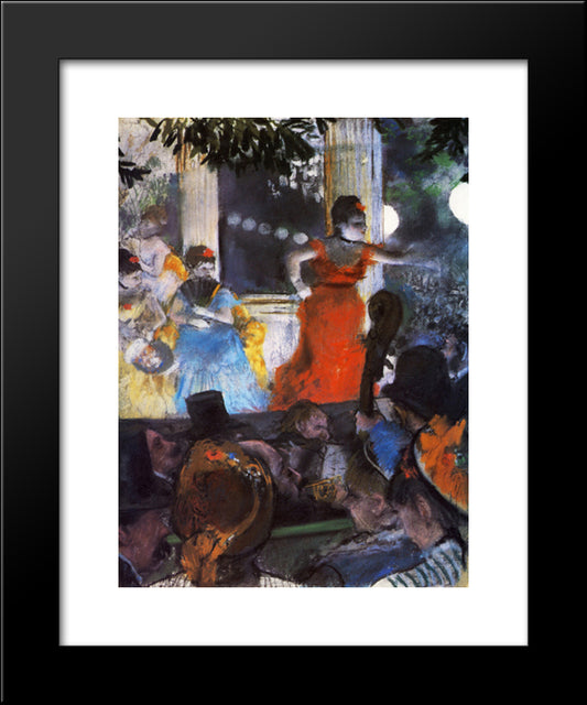 Cafe Concert - At Les Ambassadeurs 20x24 Black Modern Wood Framed Art Print Poster by Degas, Edgar