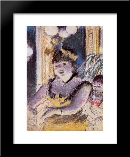 Cafe-Concert Singer 20x24 Black Modern Wood Framed Art Print Poster by Degas, Edgar