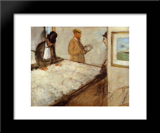 Cotton Merchants In New Orleans 20x24 Black Modern Wood Framed Art Print Poster by Degas, Edgar