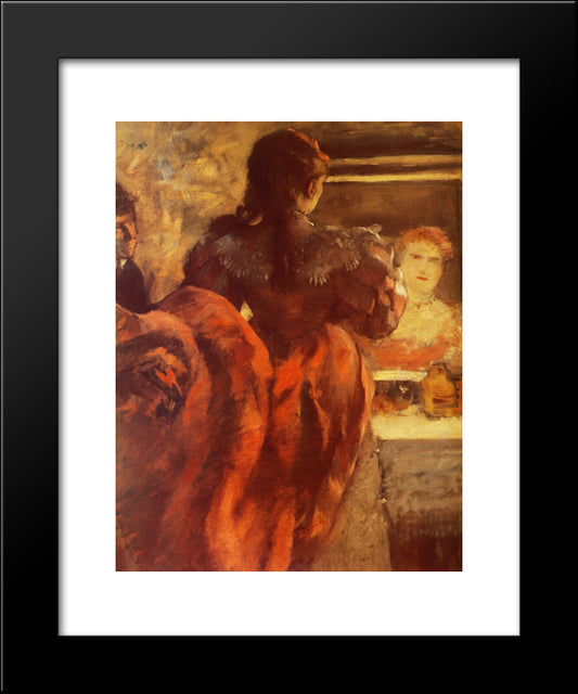 Dancer In Her Dressing Room 20x24 Black Modern Wood Framed Art Print Poster by Degas, Edgar