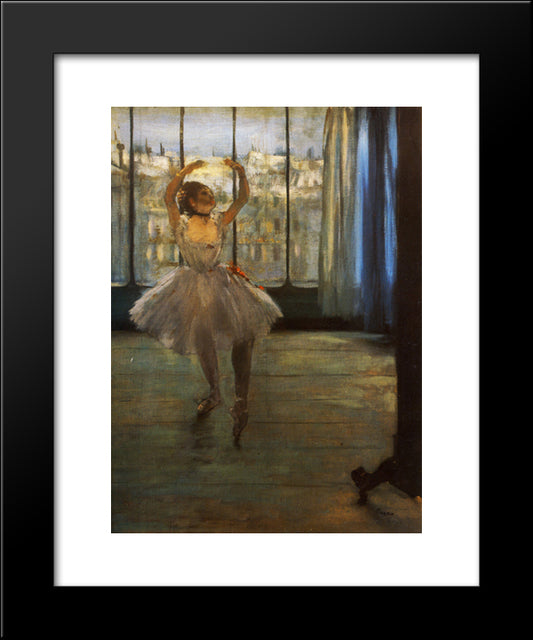 Dancer Posing 20x24 Black Modern Wood Framed Art Print Poster by Degas, Edgar