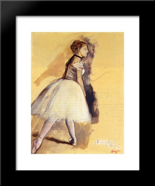 Dancer Standing (Study) 20x24 Black Modern Wood Framed Art Print Poster by Degas, Edgar