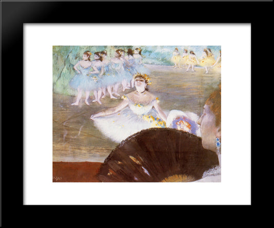 Dancer With A Bouquet Of Flowers 20x24 Black Modern Wood Framed Art Print Poster by Degas, Edgar