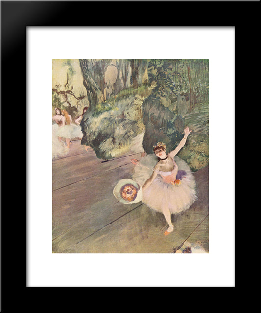Dancer With A Bouquet Of Flowers (The Star Of The Ballet) 20x24 Black Modern Wood Framed Art Print Poster by Degas, Edgar