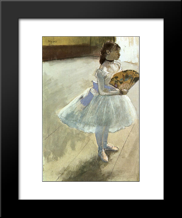 Dancer With A Fan 20x24 Black Modern Wood Framed Art Print Poster by Degas, Edgar