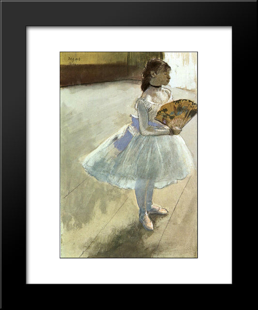 Dancer With A Fan 20x24 Black Modern Wood Framed Art Print Poster by Degas, Edgar