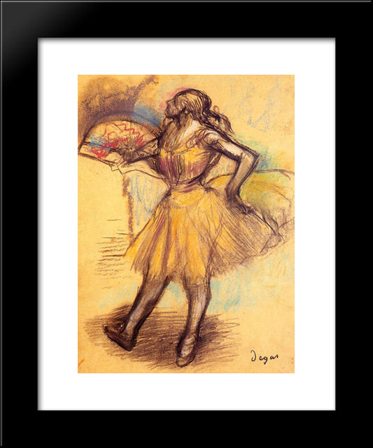 Dancer With A Fan (Study) 20x24 Black Modern Wood Framed Art Print Poster by Degas, Edgar
