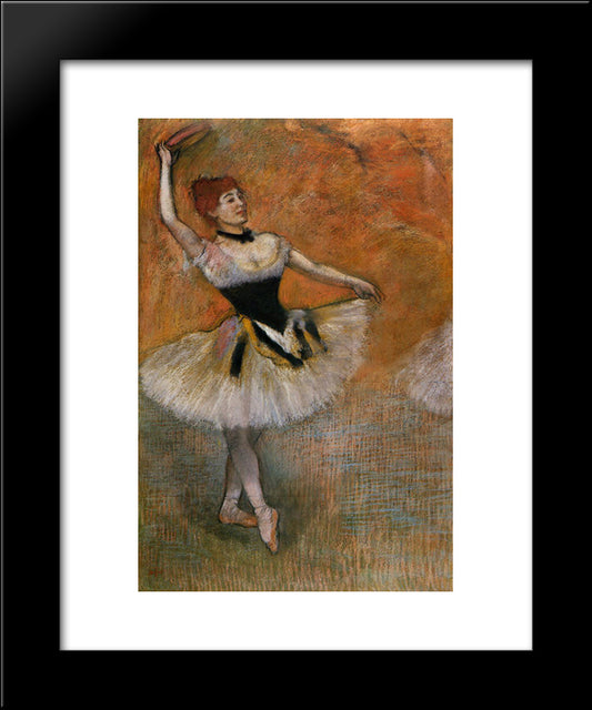 Dancer With Tambourine 20x24 Black Modern Wood Framed Art Print Poster by Degas, Edgar
