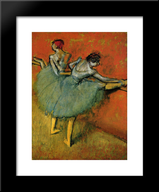 Dancers At The Barre 20x24 Black Modern Wood Framed Art Print Poster by Degas, Edgar