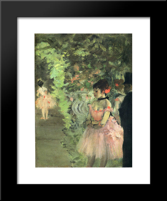 Dancers Backstage 20x24 Black Modern Wood Framed Art Print Poster by Degas, Edgar