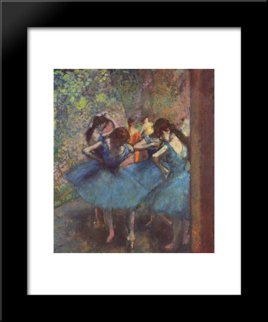 Dancers In Blue 20x24 Black Modern Wood Framed Art Print Poster by Degas, Edgar