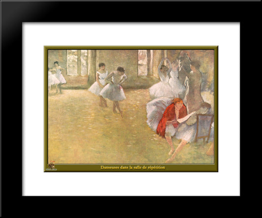 Dancers In The Rehearsal Hall 20x24 Black Modern Wood Framed Art Print Poster by Degas, Edgar