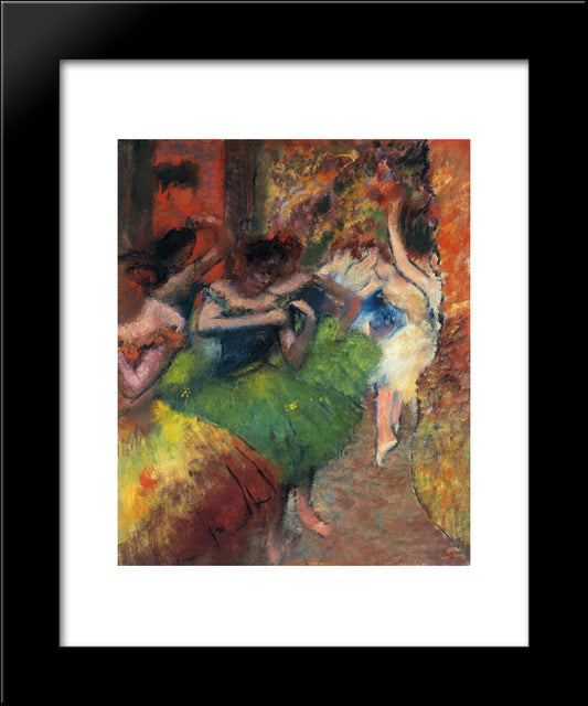 Dancers In The Wings 20x24 Black Modern Wood Framed Art Print Poster by Degas, Edgar