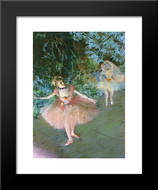 Dancers On Set 20x24 Black Modern Wood Framed Art Print Poster by Degas, Edgar