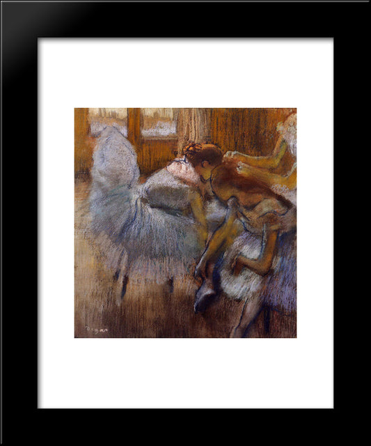 Dancers Relaxing 20x24 Black Modern Wood Framed Art Print Poster by Degas, Edgar