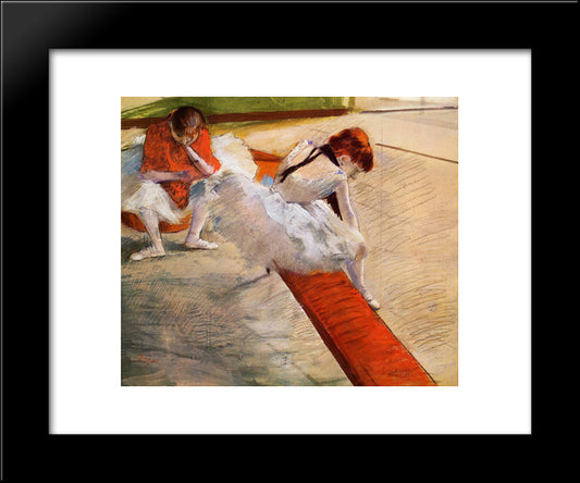 Dancers Resting 20x24 Black Modern Wood Framed Art Print Poster by Degas, Edgar