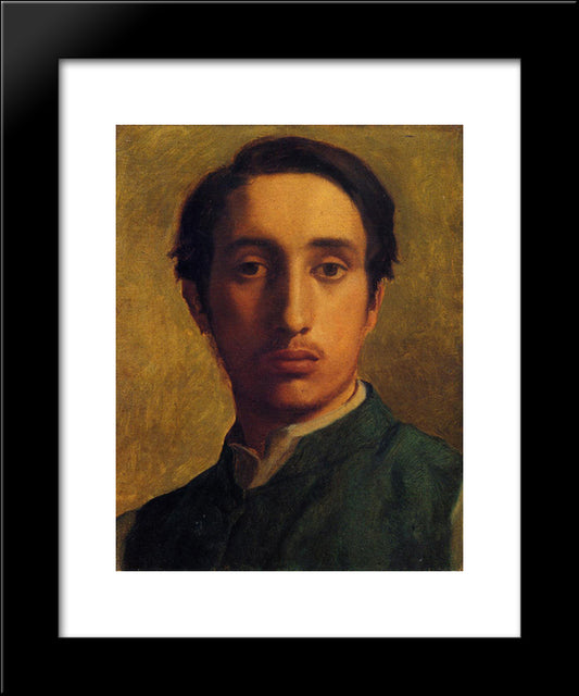 Degas In A Green Jacket 20x24 Black Modern Wood Framed Art Print Poster by Degas, Edgar