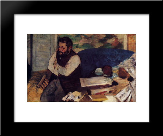 Diego Martelli 20x24 Black Modern Wood Framed Art Print Poster by Degas, Edgar