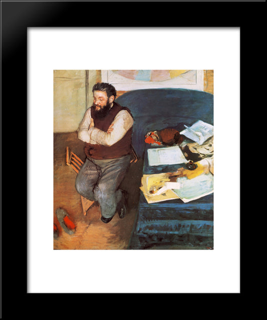 Diego Martelli 20x24 Black Modern Wood Framed Art Print Poster by Degas, Edgar