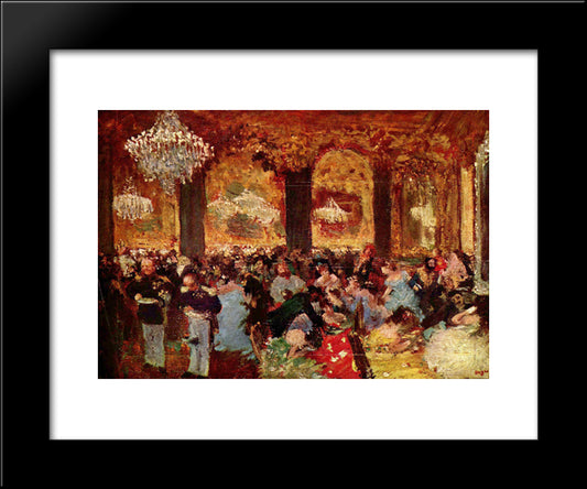 Dinner At The Ball 20x24 Black Modern Wood Framed Art Print Poster by Degas, Edgar