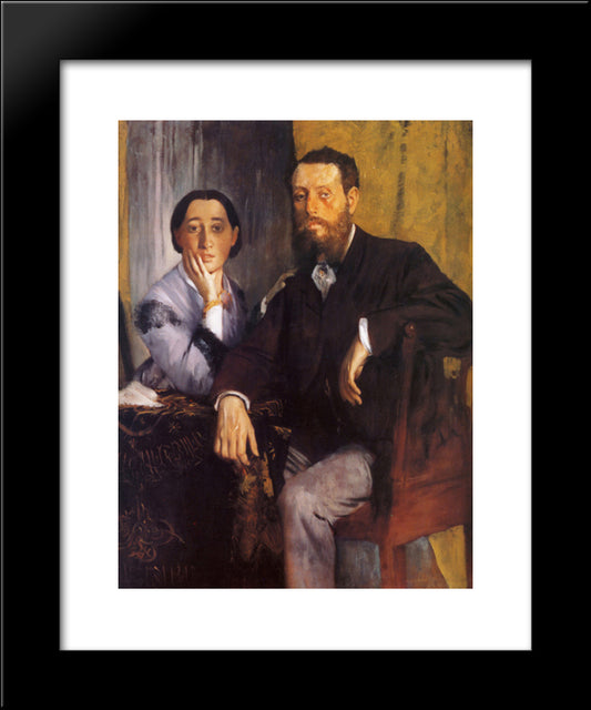 Edmond And Therese Morbilli 20x24 Black Modern Wood Framed Art Print Poster by Degas, Edgar