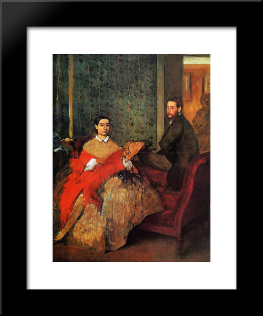 Edmondo And Therese Morbilli 20x24 Black Modern Wood Framed Art Print Poster by Degas, Edgar