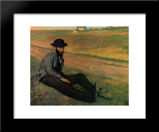 Eugene Manet 20x24 Black Modern Wood Framed Art Print Poster by Degas, Edgar
