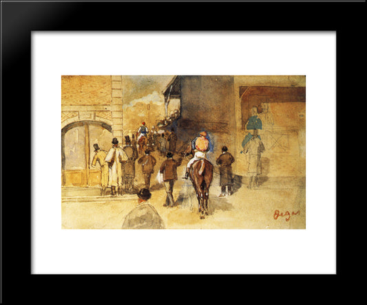Exit From Weighing 20x24 Black Modern Wood Framed Art Print Poster by Degas, Edgar