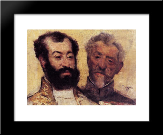 General Mellinet And Chief Rabbi Astruc 20x24 Black Modern Wood Framed Art Print Poster by Degas, Edgar