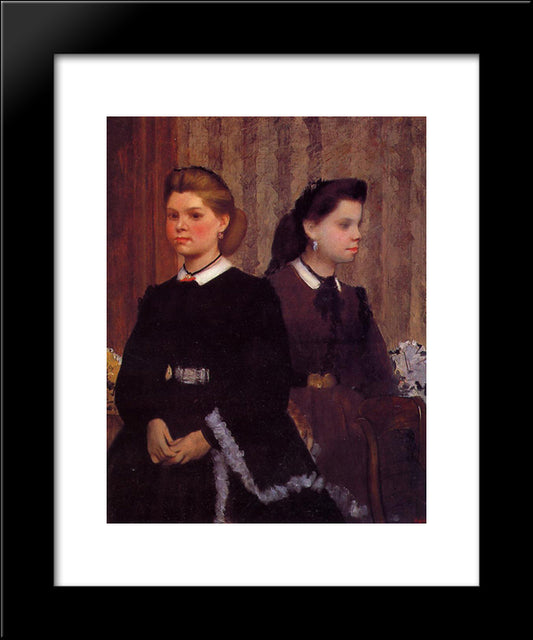 Giovanna And Giulia Bellelli 20x24 Black Modern Wood Framed Art Print Poster by Degas, Edgar
