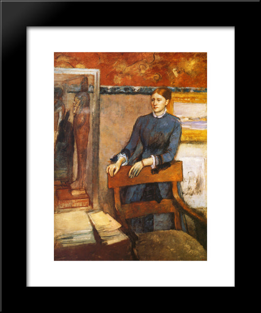 Helene Rouart In Her Father S Study 20x24 Black Modern Wood Framed Art Print Poster by Degas, Edgar