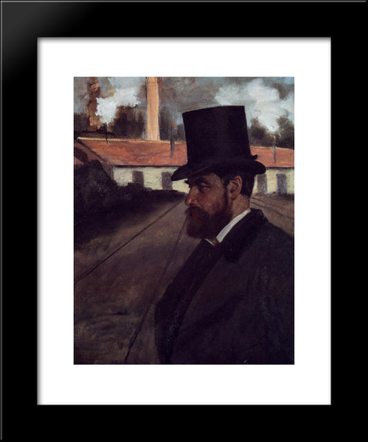 Henri Rouart In Front Of His Factory 20x24 Black Modern Wood Framed Art Print Poster by Degas, Edgar