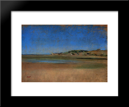 Houses By The Seaside 20x24 Black Modern Wood Framed Art Print Poster by Degas, Edgar