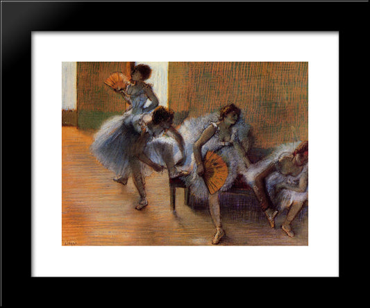 In The Dance Studio 20x24 Black Modern Wood Framed Art Print Poster by Degas, Edgar