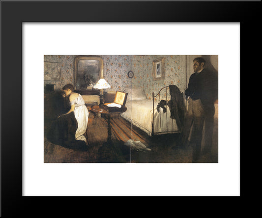 Interior (The Rape) 20x24 Black Modern Wood Framed Art Print Poster by Degas, Edgar
