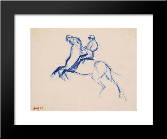 Jockey 20x24 Black Modern Wood Framed Art Print Poster by Degas, Edgar