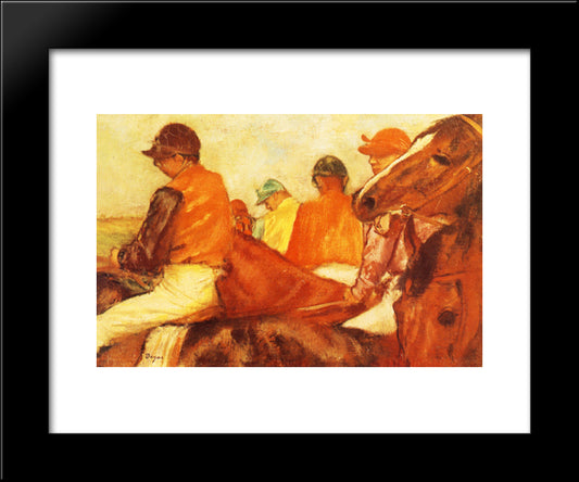 Jockeys 20x24 Black Modern Wood Framed Art Print Poster by Degas, Edgar