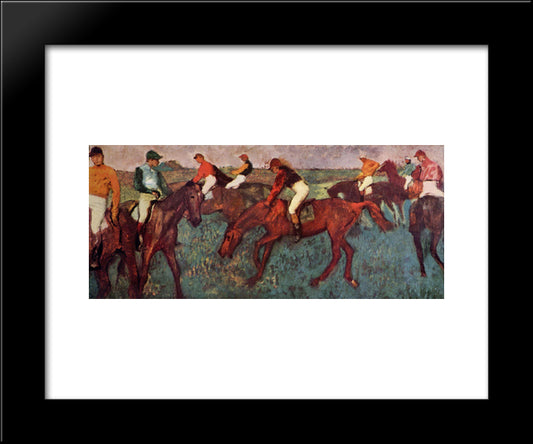 Jokeys Training 20x24 Black Modern Wood Framed Art Print Poster by Degas, Edgar
