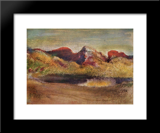Lake And Mountains 20x24 Black Modern Wood Framed Art Print Poster by Degas, Edgar