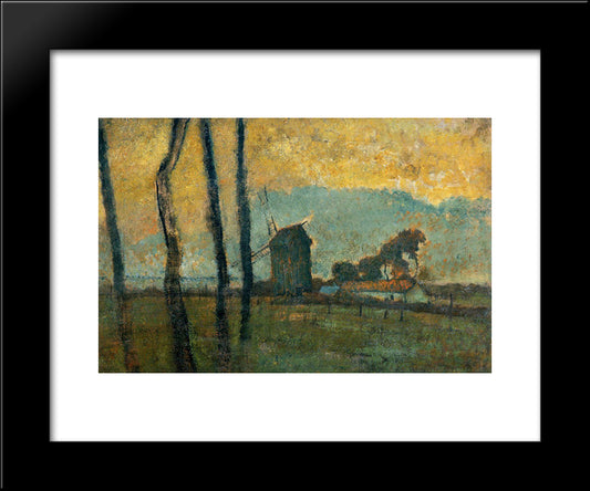 Landscape At Valery-Sur-Somme 20x24 Black Modern Wood Framed Art Print Poster by Degas, Edgar