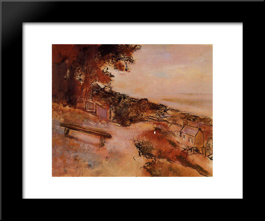 Landscape By The Sea 20x24 Black Modern Wood Framed Art Print Poster by Degas, Edgar