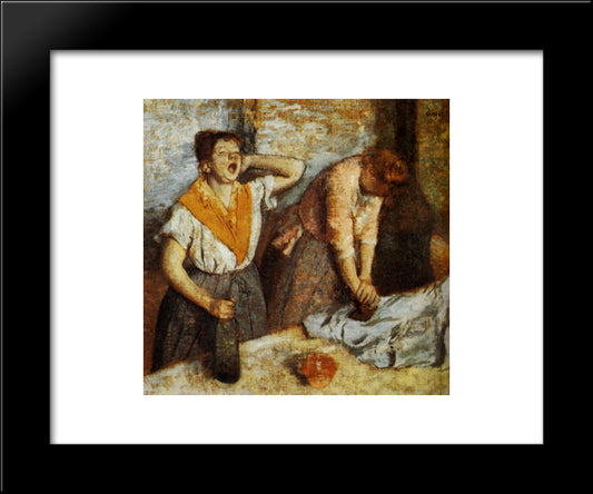 Laundry Girls Ironing 20x24 Black Modern Wood Framed Art Print Poster by Degas, Edgar