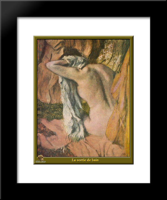 Leaving The Bath 20x24 Black Modern Wood Framed Art Print Poster by Degas, Edgar