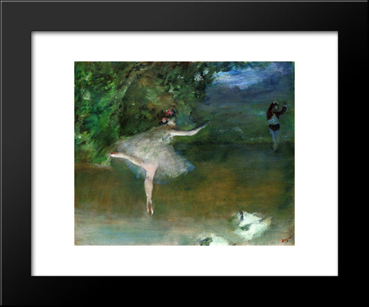 Les Pointes 20x24 Black Modern Wood Framed Art Print Poster by Degas, Edgar
