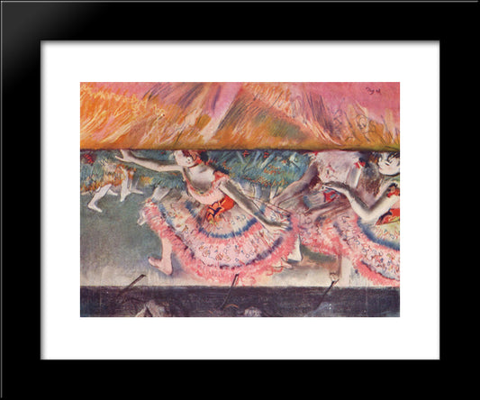 Lowering The Curtain 20x24 Black Modern Wood Framed Art Print Poster by Degas, Edgar