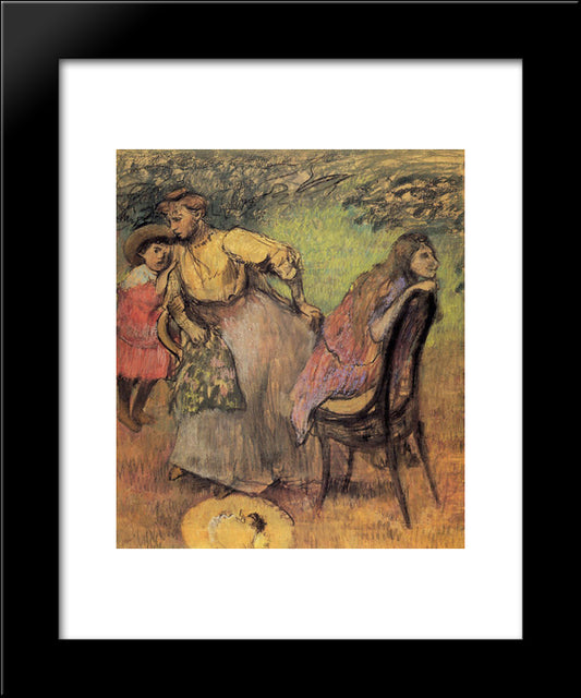 Madame Alexis Rouart And Her Children 20x24 Black Modern Wood Framed Art Print Poster by Degas, Edgar