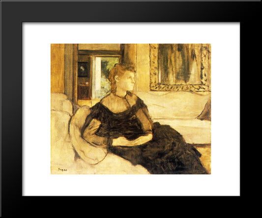 Madame Gobillard, Yves Morisot 20x24 Black Modern Wood Framed Art Print Poster by Degas, Edgar