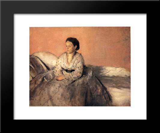 Madame Rene De Gas 20x24 Black Modern Wood Framed Art Print Poster by Degas, Edgar