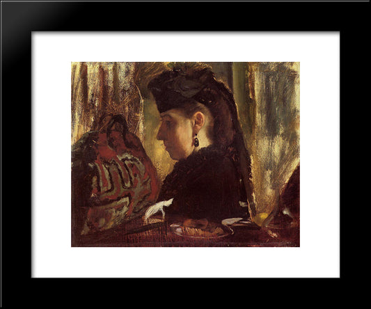 Mademoiselle Marie Dihau 20x24 Black Modern Wood Framed Art Print Poster by Degas, Edgar