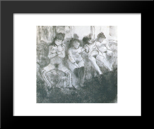 Make An Attempt, Second Version 20x24 Black Modern Wood Framed Art Print Poster by Degas, Edgar